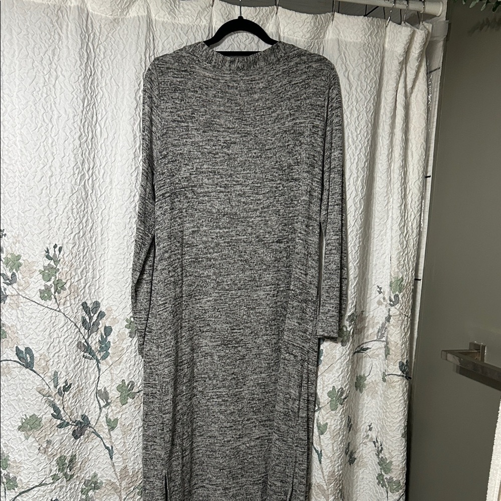 Hello mello Nwot Heather Gray Open front long duster Cardigan. length is 42” - Picture 3 of 4